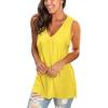 imageSAMPEEL Womens Summer Tank Tops Basic Tanks V Neck Sleeveless T Shirts Side Split106tank Yellow