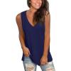 imageSAMPEEL Womens Summer Tank Tops Basic Tanks V Neck Sleeveless T Shirts Side Split107navy