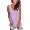 imageSAMPEEL Womens Summer Tank Tops Basic Tanks V Neck Sleeveless T Shirts Side Split110lavender