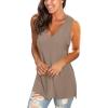 imageSAMPEEL Womens Summer Tank Tops Basic Tanks V Neck Sleeveless T Shirts Side Split111khaki