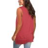 imageSAMPEEL Womens Summer Tank Tops Basic Tanks V Neck Sleeveless T Shirts Side Split114brickred