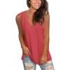 imageSAMPEEL Womens Summer Tank Tops Basic Tanks V Neck Sleeveless T Shirts Side Split114brickred