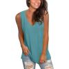 imageSAMPEEL Womens Summer Tank Tops Basic Tanks V Neck Sleeveless T Shirts Side Split119blue Green