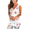 imageSAMPEEL Womens Summer Tank Tops Basic Tanks V Neck Sleeveless T Shirts Side Split120tank White Print