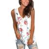 imageSAMPEEL Womens Summer Tank Tops Basic Tanks V Neck Sleeveless T Shirts Side Split120tank White Print