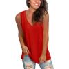 imageSAMPEEL Womens Summer Tank Tops Basic Tanks V Neck Sleeveless T Shirts Side Split122bright Red