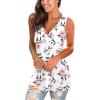 imageSAMPEEL Womens Summer Tank Tops Basic Tanks V Neck Sleeveless T Shirts Side Split123tank Rose Print
