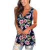 imageSAMPEEL Womens Summer Tank Tops Basic Tanks V Neck Sleeveless T Shirts Side Split124tank Hibiscus