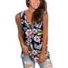 imageSAMPEEL Womens Summer Tank Tops Basic Tanks V Neck Sleeveless T Shirts Side Split124tank Hibiscus
