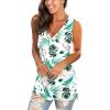 imageSAMPEEL Womens Summer Tank Tops Basic Tanks V Neck Sleeveless T Shirts Side Split125banana Leaf
