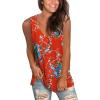 imageSAMPEEL Womens Summer Tank Tops Basic Tanks V Neck Sleeveless T Shirts Side Split129coral Print