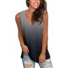 imageSAMPEEL Womens Summer Tank Tops Basic Tanks V Neck Sleeveless T Shirts Side Split130tank Ombregrey