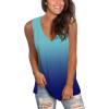 imageSAMPEEL Womens Summer Tank Tops Basic Tanks V Neck Sleeveless T Shirts Side Split131tank Ombreblue