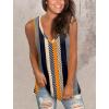 imageSAMPEEL Womens Summer Tank Tops Basic Tanks V Neck Sleeveless T Shirts Side Split171black Wave Stripe