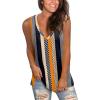 imageSAMPEEL Womens Summer Tank Tops Basic Tanks V Neck Sleeveless T Shirts Side Split171black Wave Stripe