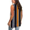 imageSAMPEEL Womens Summer Tank Tops Basic Tanks V Neck Sleeveless T Shirts Side Split171black Wave Stripe