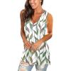 imageSAMPEEL Womens Summer Tank Tops Basic Tanks V Neck Sleeveless T Shirts Side Split172leaf Floral