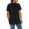imageSAMPEEL Womens Summer Tops Trendy 2025 Eyelet Crossed V Neck T Shirts Loose Casual Short Sleeve Tshirts Shirts FashionAll Black