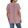 imageSAMPEEL Womens Summer Tops Trendy 2025 Eyelet Crossed V Neck T Shirts Loose Casual Short Sleeve Tshirts Shirts FashionDusty Pink