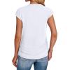 imageSAMPEEL Womens Summer Tops Trendy 2025 Ruched Cap Short Sleeve Tshirts Shirts Crew Neck T Shirts FashionAll White