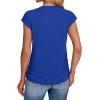 imageSAMPEEL Womens Summer Tops Trendy 2025 Ruched Cap Short Sleeve Tshirts Shirts Crew Neck T Shirts FashionClassic Royal Blue