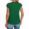imageSAMPEEL Womens Summer Tops Trendy 2025 Ruched Cap Short Sleeve Tshirts Shirts Crew Neck T Shirts FashionGreen
