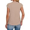 imageSAMPEEL Womens Summer Tops Trendy 2025 Ruched Cap Short Sleeve Tshirts Shirts Crew Neck T Shirts FashionKhaki