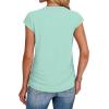 imageSAMPEEL Womens Summer Tops Trendy 2025 Ruched Cap Short Sleeve Tshirts Shirts Crew Neck T Shirts FashionLake Green