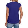 imageSAMPEEL Womens Summer Tops Trendy 2025 Ruched Cap Short Sleeve Tshirts Shirts Crew Neck T Shirts FashionNavy