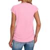 imageSAMPEEL Womens Summer Tops Trendy 2025 Ruched Cap Short Sleeve Tshirts Shirts Crew Neck T Shirts FashionPink