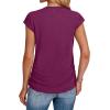 imageSAMPEEL Womens Summer Tops Trendy 2025 Ruched Cap Short Sleeve Tshirts Shirts Crew Neck T Shirts FashionPurple