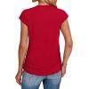imageSAMPEEL Womens Summer Tops Trendy 2025 Ruched Cap Short Sleeve Tshirts Shirts Crew Neck T Shirts FashionRed