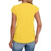 imageSAMPEEL Womens Summer Tops Trendy 2025 Ruched Cap Short Sleeve Tshirts Shirts Crew Neck T Shirts FashionSolid Yellow