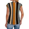 imageSAMPEEL Womens Summer Tops Trendy 2025 Ruched Cap Short Sleeve Tshirts Shirts Crew Neck T Shirts FashionStripe and Polka Dot