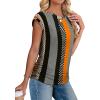 imageSAMPEEL Womens Summer Tops Trendy 2025 Ruched Cap Short Sleeve Tshirts Shirts Crew Neck T Shirts FashionStripe and Polka Dot