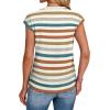 imageSAMPEEL Womens Summer Tops Trendy 2025 Ruched Cap Short Sleeve Tshirts Shirts Crew Neck T Shirts FashionStriped Orange