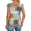 imageSAMPEEL Womens Summer Tops Trendy 2025 Ruched Cap Short Sleeve Tshirts Shirts Crew Neck T Shirts FashionStylish Plaid