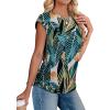 imageSAMPEEL Womens Summer Tops Trendy 2025 Ruched Cap Short Sleeve Tshirts Shirts Crew Neck T Shirts FashionTropical Palm Leaf