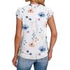 imageSAMPEEL Womens Summer Tops Trendy 2025 Ruched Cap Short Sleeve Tshirts Shirts Crew Neck T Shirts FashionUnique Floral White