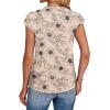 imageSAMPEEL Womens Summer Tops Trendy 2025 Ruched Cap Short Sleeve Tshirts Shirts Crew Neck T Shirts FashionUnique Ink Painting Flowers