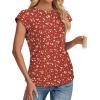 imageSAMPEEL Womens Summer Tops Trendy 2025 Ruched Cap Short Sleeve Tshirts Shirts Crew Neck T Shirts FashionUnique Irregular White Dots