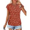 imageSAMPEEL Womens Summer Tops Trendy 2025 Ruched Cap Short Sleeve Tshirts Shirts Crew Neck T Shirts FashionUnique Irregular White Dots