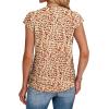 imageSAMPEEL Womens Summer Tops Trendy 2025 Ruched Cap Short Sleeve Tshirts Shirts Crew Neck T Shirts FashionUnique Orange Camouflage