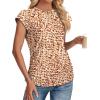 imageSAMPEEL Womens Summer Tops Trendy 2025 Ruched Cap Short Sleeve Tshirts Shirts Crew Neck T Shirts FashionUnique Orange Camouflage