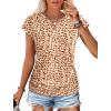 imageSAMPEEL Womens Summer Tops Trendy 2025 Ruched Cap Short Sleeve Tshirts Shirts Crew Neck T Shirts FashionUnique Orange Camouflage
