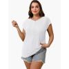 imageSAMPEEL Womens T Shirts Short Sleeve Pleated Dressy Casual Cap Sleeve Summer Tops BlousesAll White