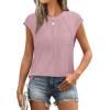 imageSAMPEEL Womens T Shirts Short Sleeve Pleated Dressy Casual Cap Sleeve Summer Tops BlousesDusty Pink