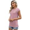 imageSAMPEEL Womens T Shirts Short Sleeve Pleated Dressy Casual Cap Sleeve Summer Tops BlousesDusty Pink