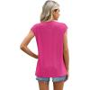 imageSAMPEEL Womens T Shirts Short Sleeve Pleated Dressy Casual Cap Sleeve Summer Tops BlousesHot Pink
