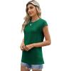 imageSAMPEEL Womens T Shirts Short Sleeve Pleated Dressy Casual Cap Sleeve Summer Tops BlousesKelly Green